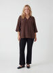 Bluse med 3/4 &aelig;rmer, Brun, Model image number 1