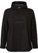 Fleecehoodie med h&oslash;j hals og broderet tekst, Sort, Packshot image number 0