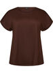T-shirt i bomuld med crochetdetalje, Brun, Packshot image number 0