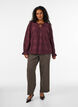 Lang&aelig;rmet bluse med blondem&oslash;nster, M&oslash;rk Bordeaux, Model image number 1