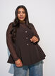 T&aelig;tsiddende meshbluse med lange &aelig;rmer, Brun, Model image number 0
