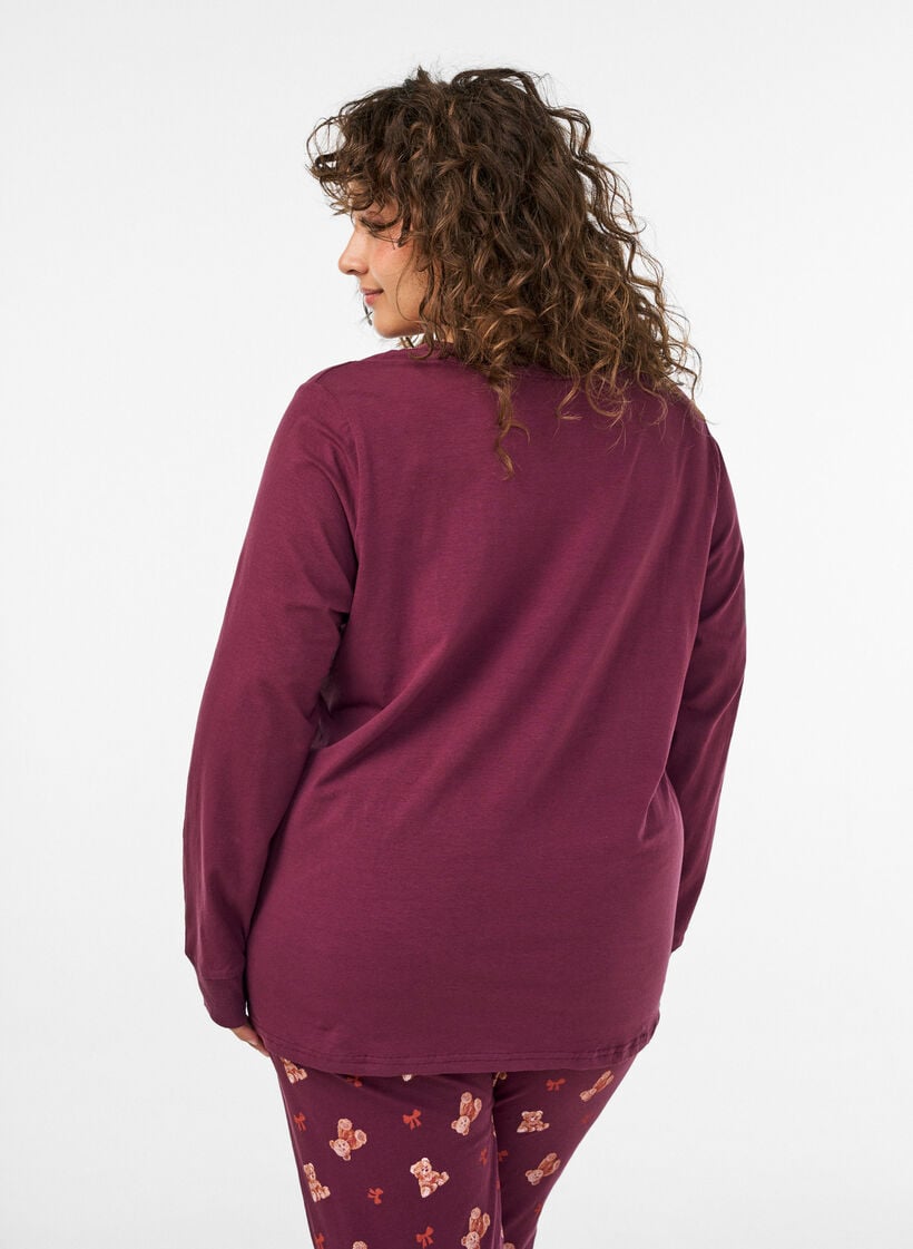 Natbluse med print, R&oslash;d, Model image number 2