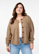 Ribstrikket cardigan med knapper, Brun, Model image number 0