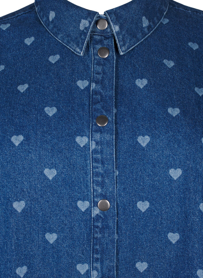Denimskjorte med hjerter, L. Blue D. W. Heart, Packshot image number 2