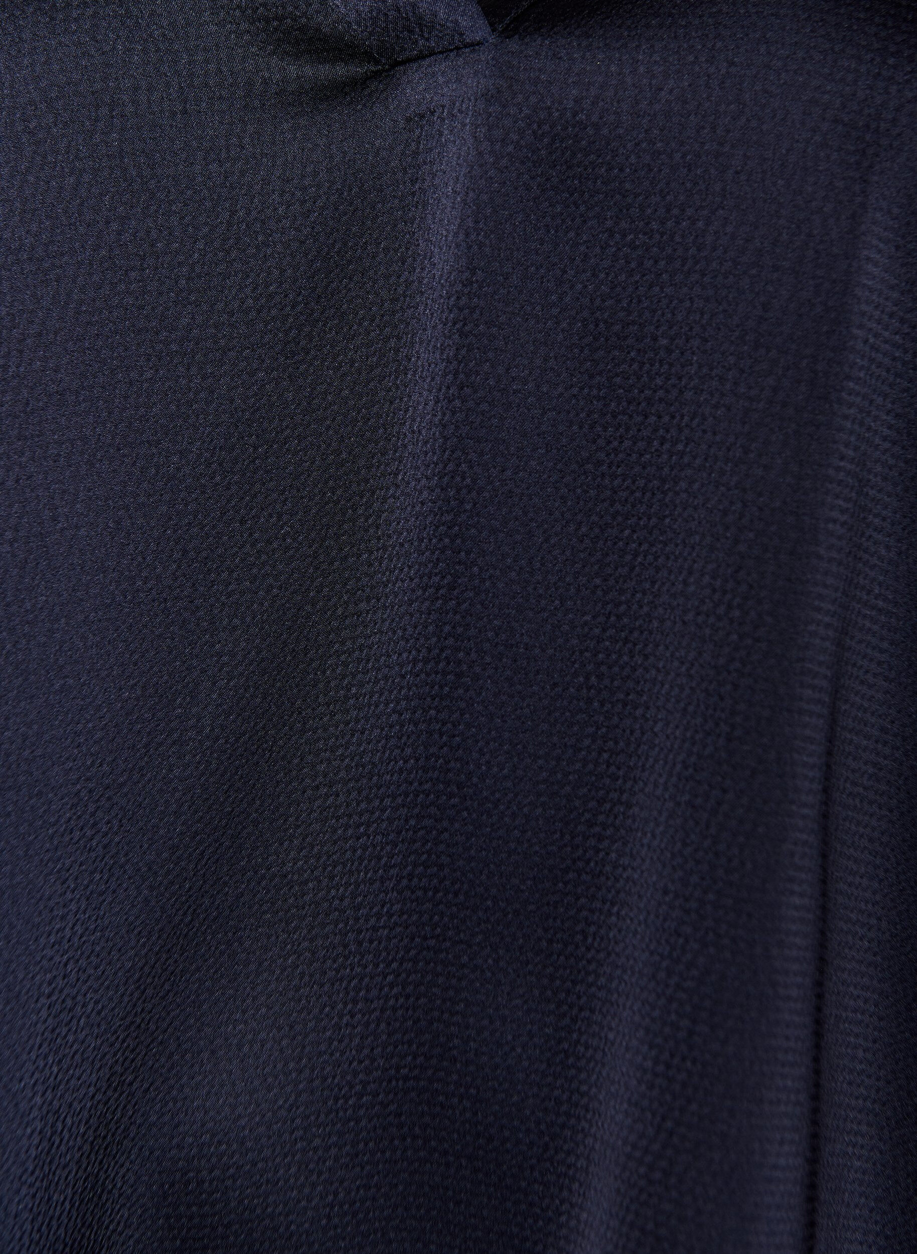 ZizziBluse i satin-look med 1/2 &aelig;rmer og fl&aelig;sekrave, Bl&aring;, Packshot image number 2