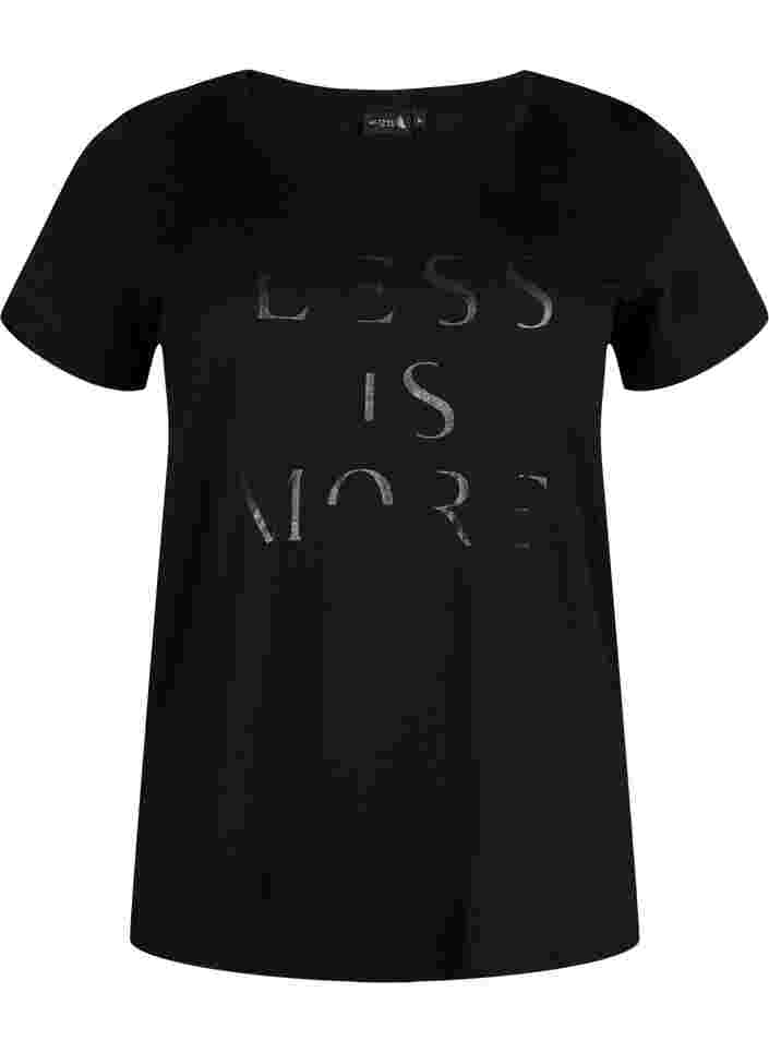 Trænings t-shirt med print, Black w.Less Is More, Packshot image number 0