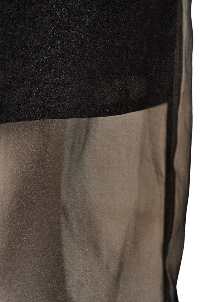 Lang nederdel i organza-look, Sort, Packshot image number 3
