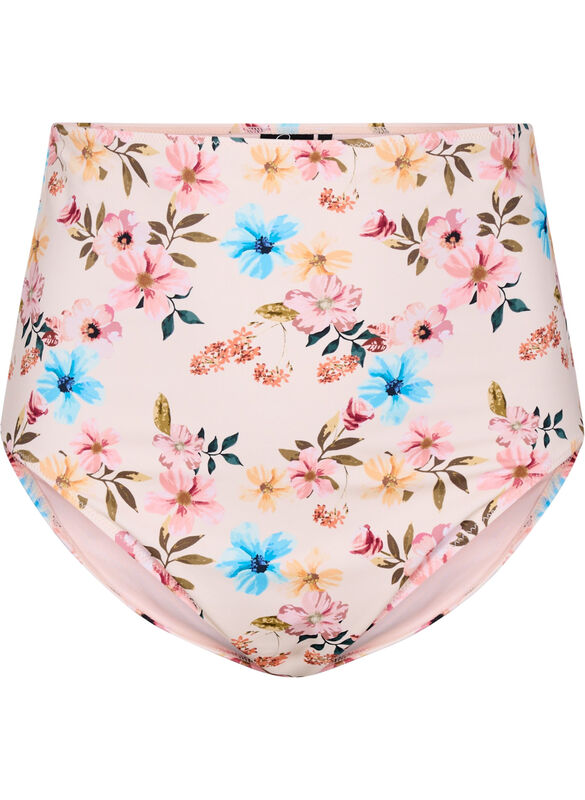 Ekstra HøJtaljet Bikini Trusse Med Blomsterprint