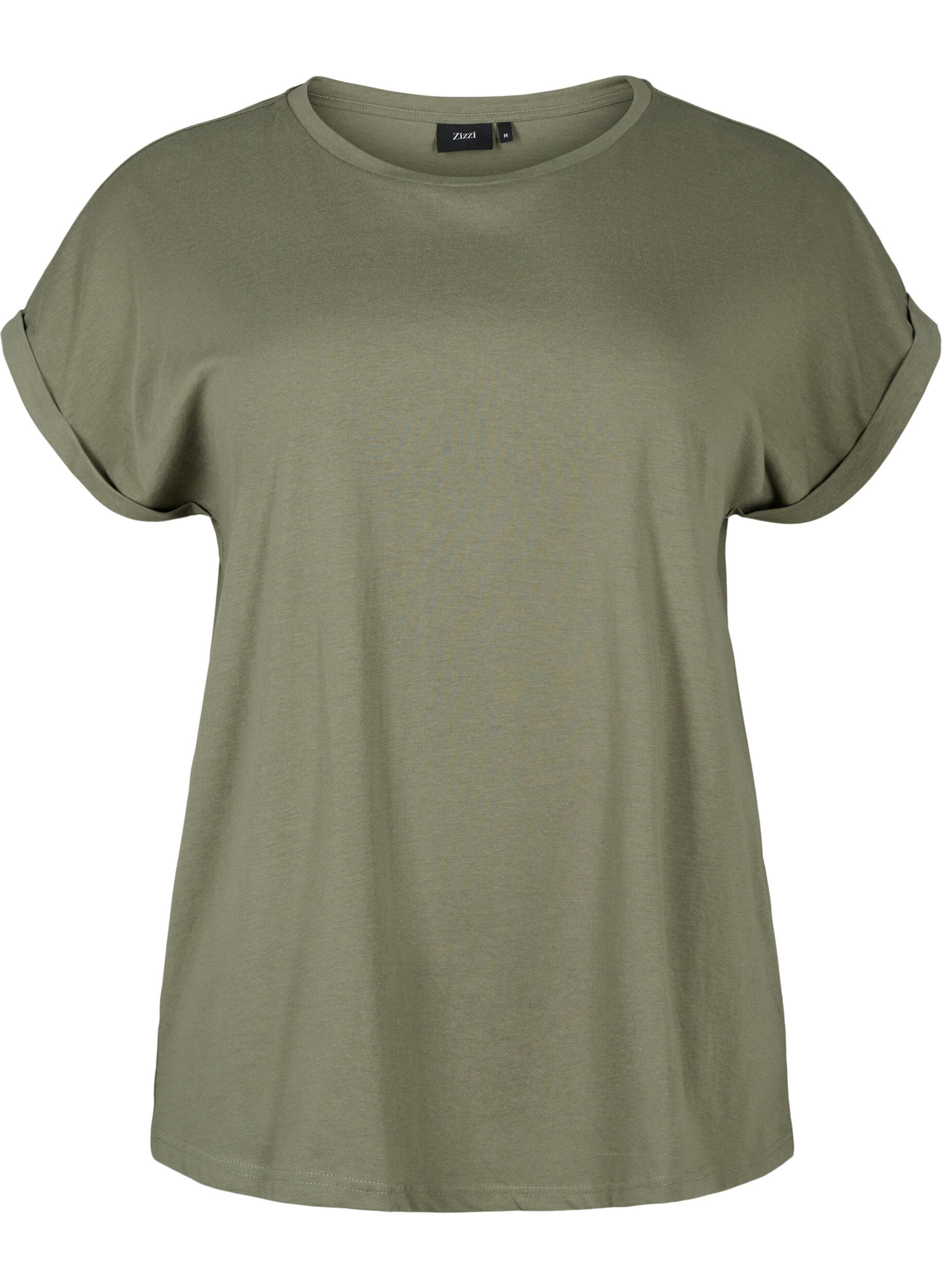 Zizzi2-pak kort&aelig;rmet t-shirts, Gr&oslash;n, Packshot image number 2