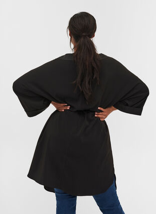 Kimono med bindebånd, Black, Model image number 1