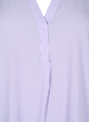 Kortærmet bluse med v-udskæring, Lavender, Packshot image number 2