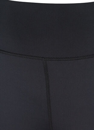 Cropped træningstights med rynkedetalje, Black, Packshot image number 2