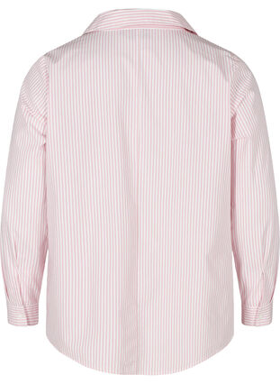 Stribet skjorte i økologisk bomuld, Blush Stripe, Packshot image number 1