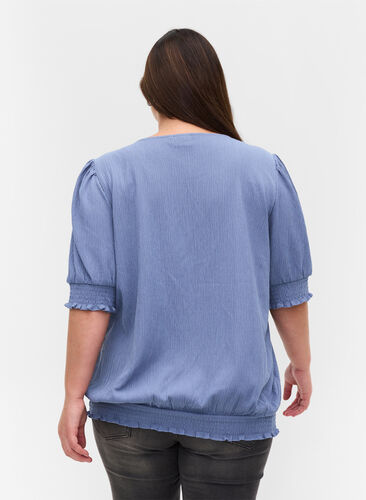 Bluse med smock og 3/4 ærmer, Infinity , Model image number 1
