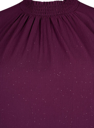FLASH - Langærmet bluse med smock og glitter, Purple w. Silver, Packshot image number 2