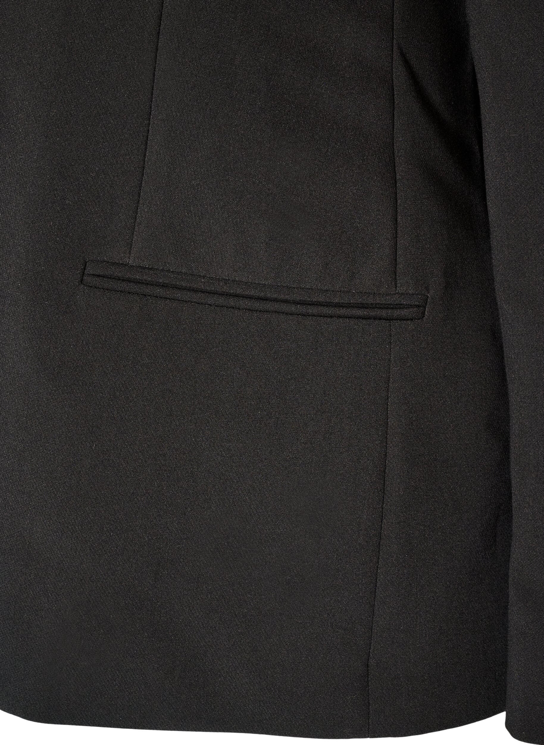 ZizziKlassisk blazer med enkel knaplukning, Sort, Packshot image number 4