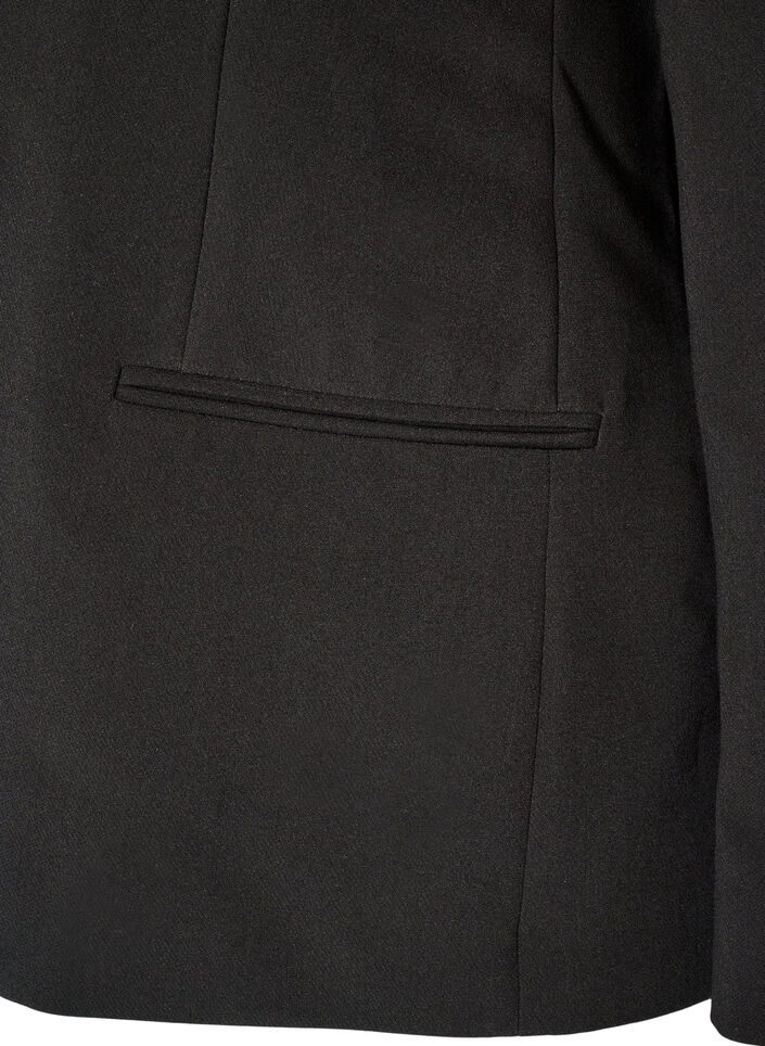 Klassisk blazer med enkel knaplukning, Sort, Packshot image number 4