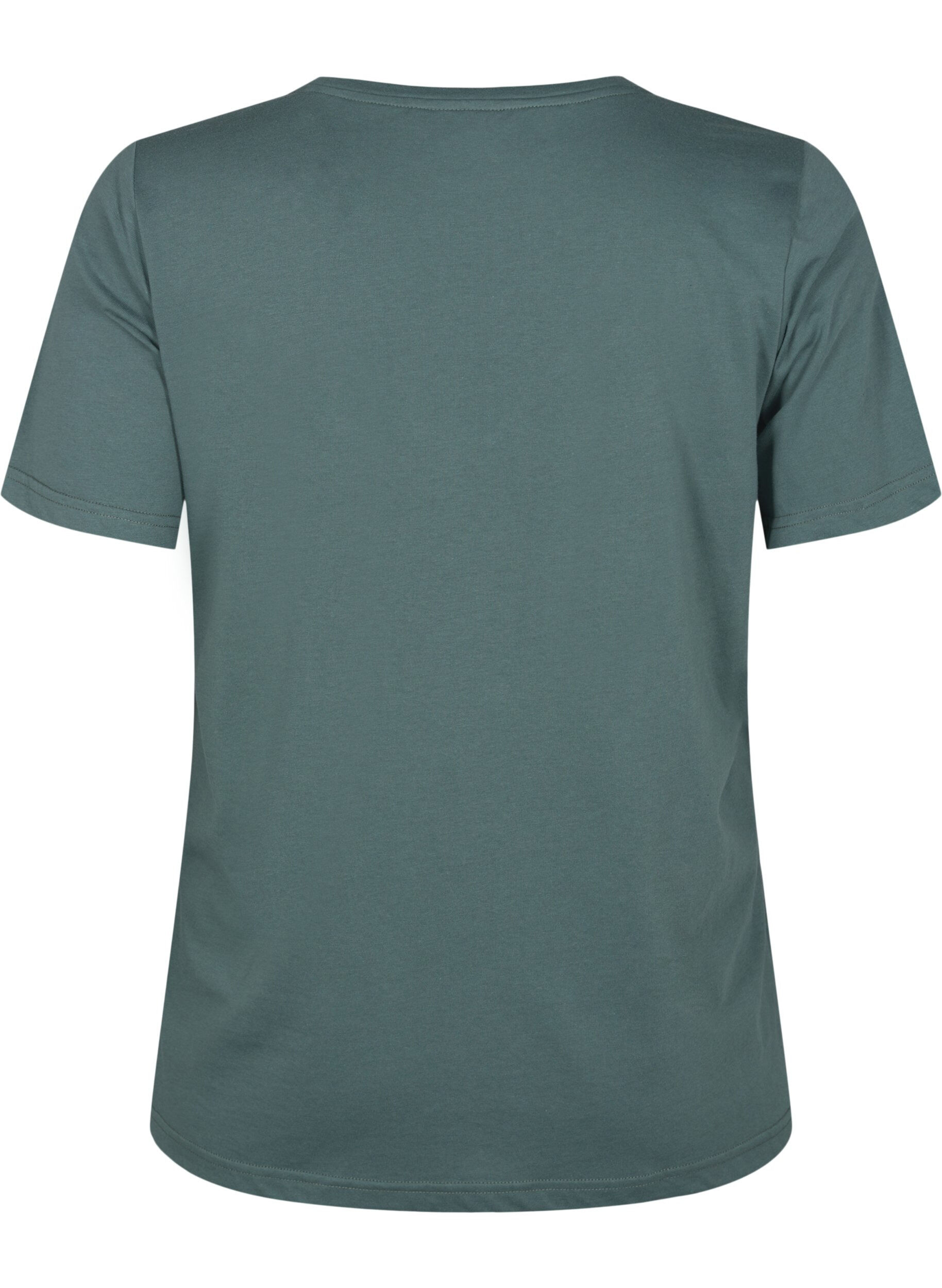 Zizzi FLASH - T-shirt med v-hals, Balsam Green, Packshot image number 1