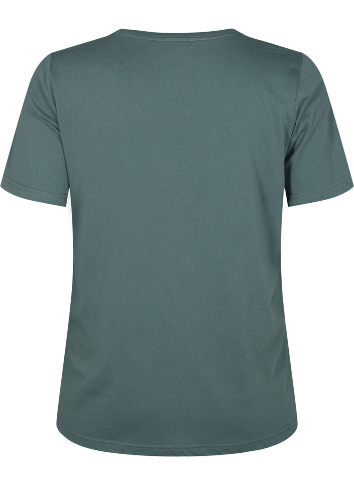 FLASH - T-shirt med v-hals, Balsam Green, Packshot image number 1