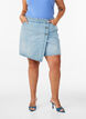 Denimskorts med sl&aring;-om-effekt og h&oslash;j talje, Bl&aring;, Model image number 3