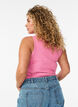 Ribtop i bomuld med h&oslash;j hals, Lyser&oslash;d, Model image number 2
