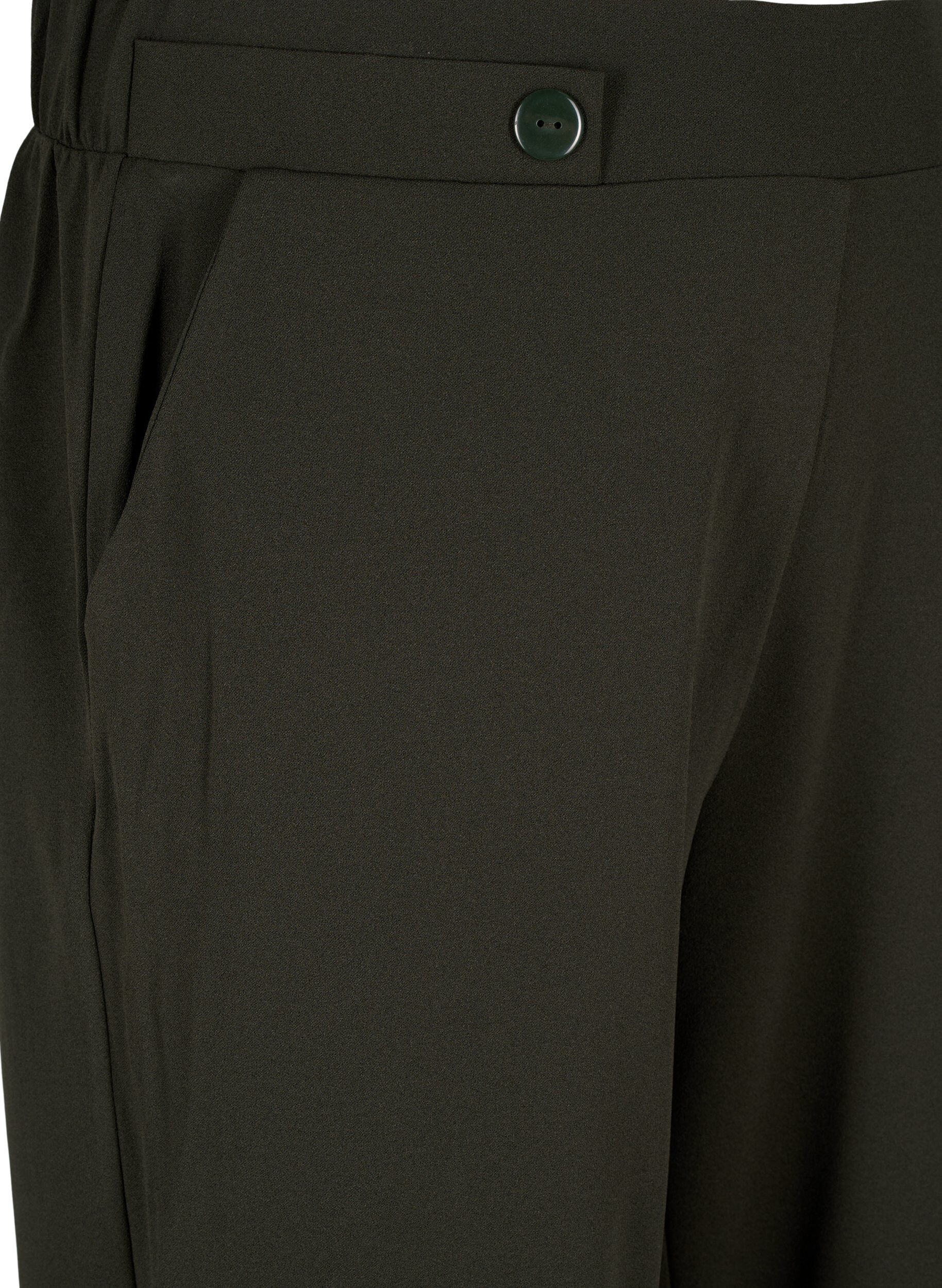 Zizzi L&oslash;se bukser med lommer, Gr&oslash;n, Packshot image number 2