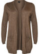 Lang strikcardigan i viskosemix, Brun, Packshot image number 0