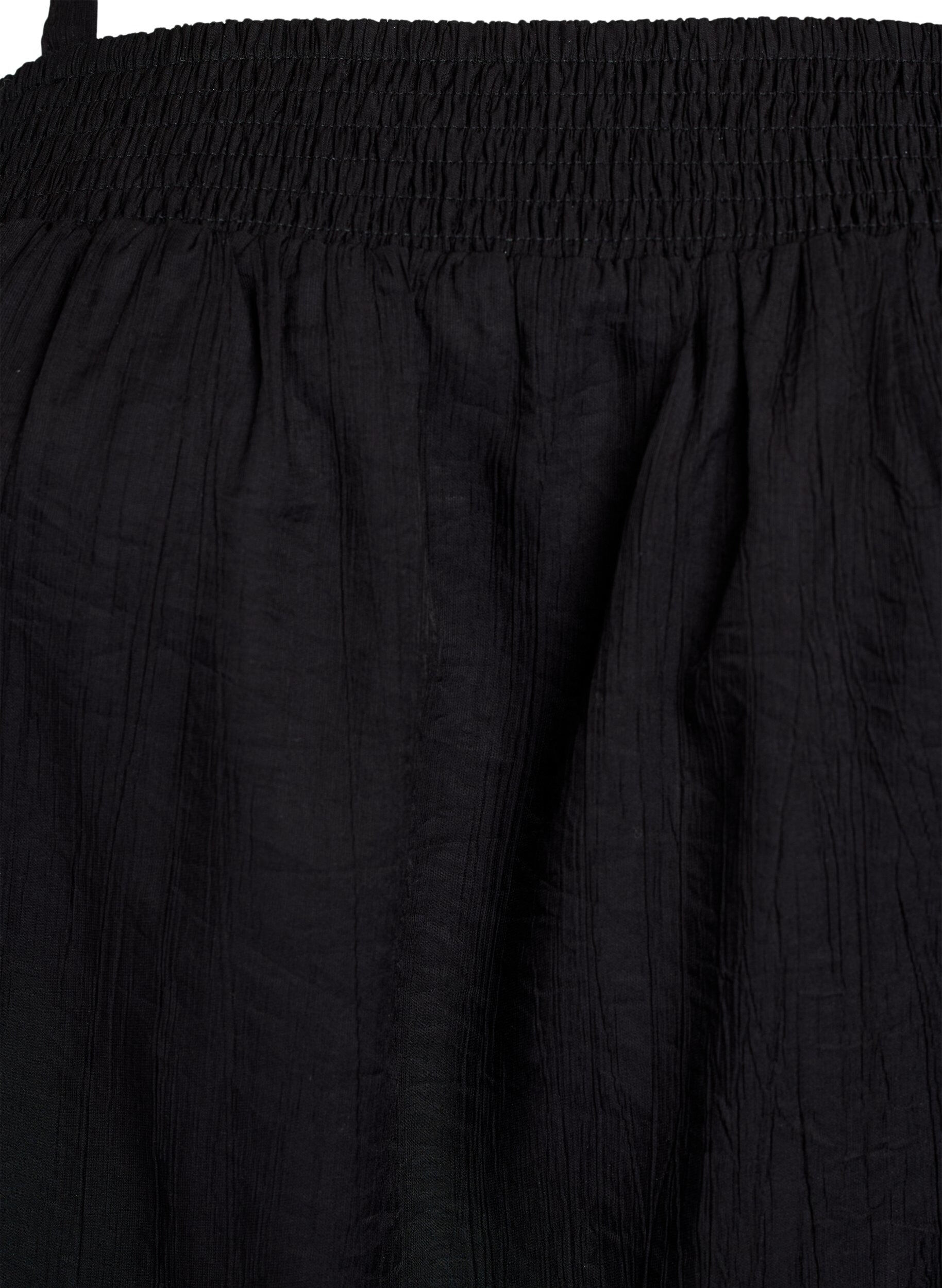 Zizzi Viskose top med smalle stropper, Sort, Packshot image number 2