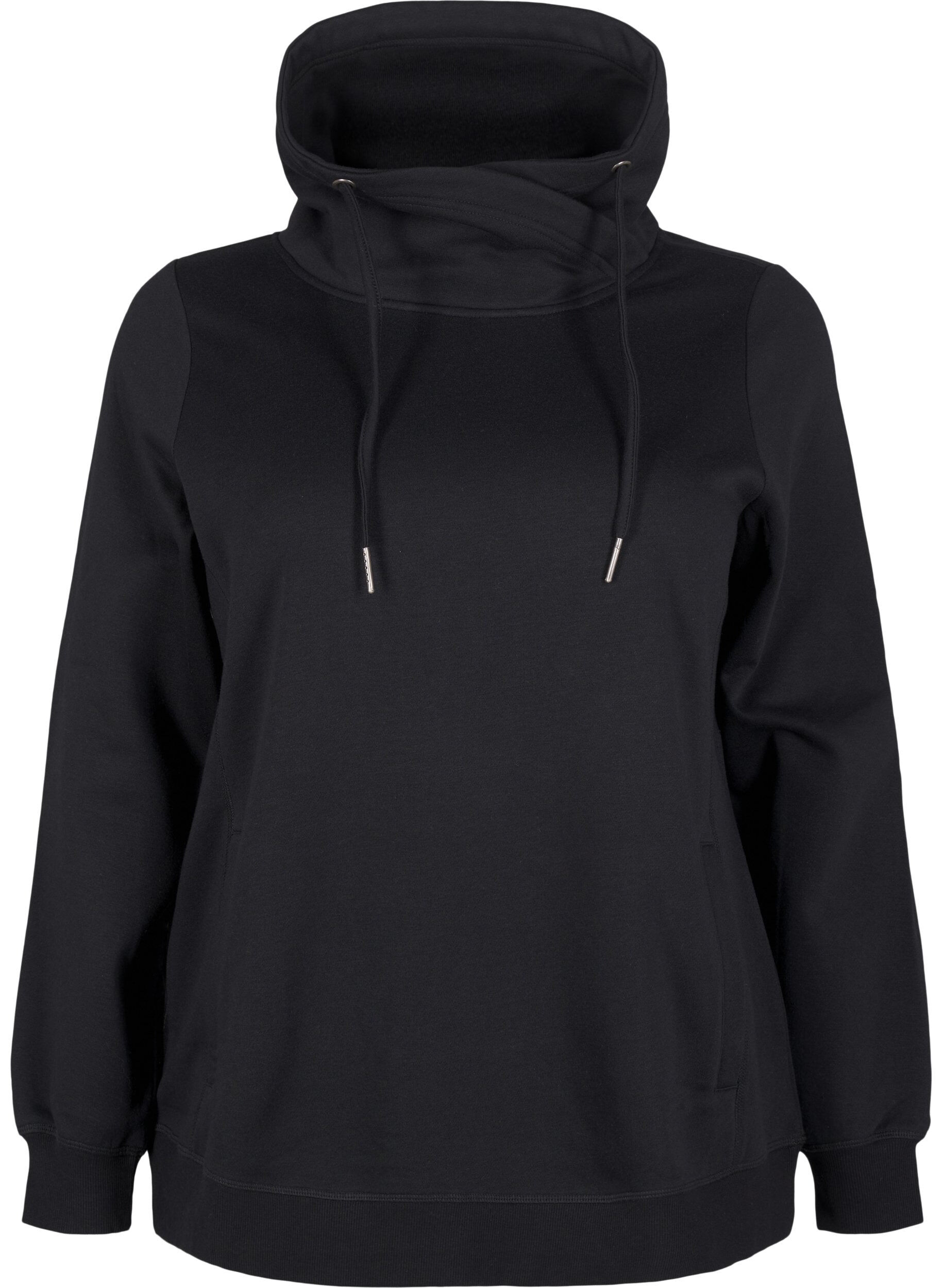 Zizzi FLASH - Sweatshirt med h&oslash;j krave, Black, Packshot image number 0