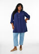 Tunika i bomuldsmusselin med broderi anglaise, Bl&aring;, Model image number 1