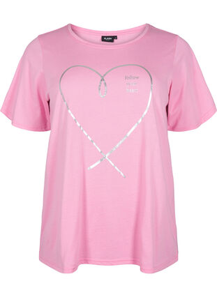 FLASH - T-shirt med motiv, Begonia Pink, Packshot image number 0