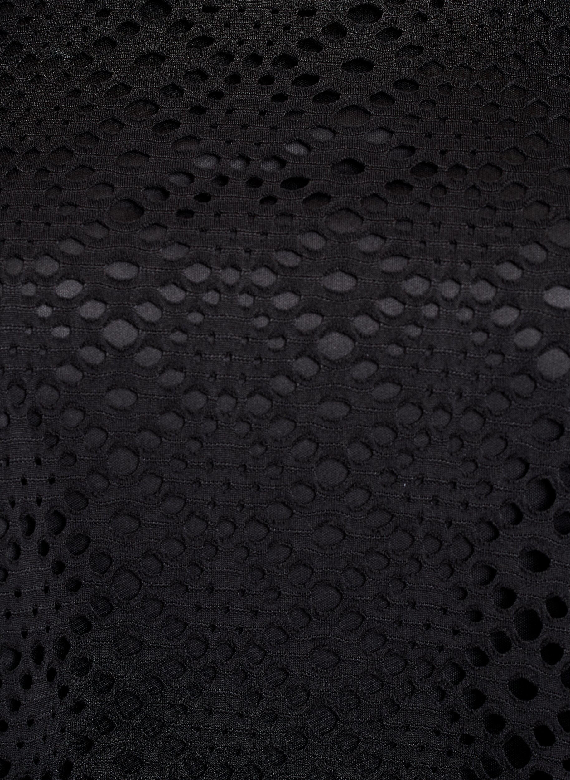 Zizzi Kn&aelig;lang kjole med hulm&oslash;nster og korte &aelig;rmer, Sort, Packshot image number 2