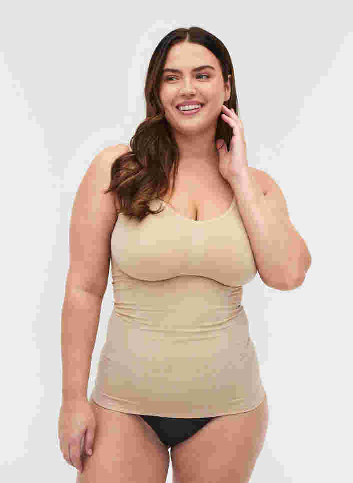 Shapewear top med brede stropper, Nude, Model image number 0