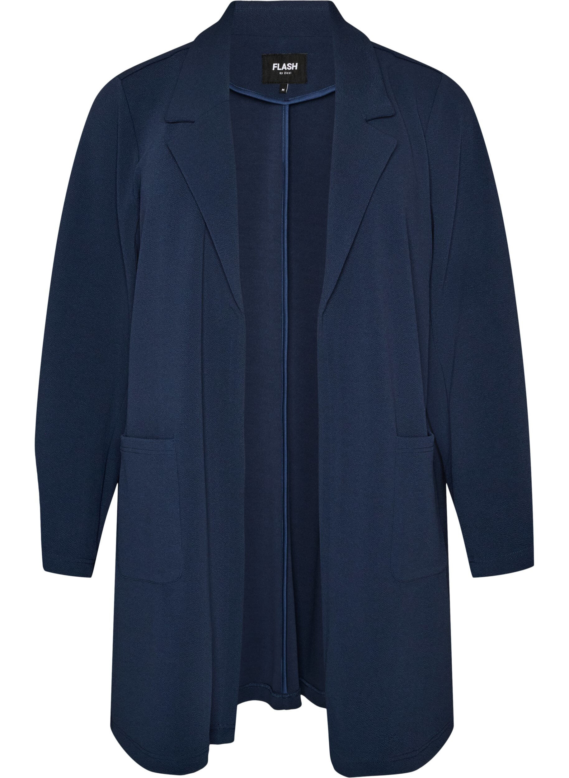 ZizziLang blazer med lommer, Bl&aring;, Packshot image number 0