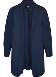 Lang blazer med lommer, Bl&aring;