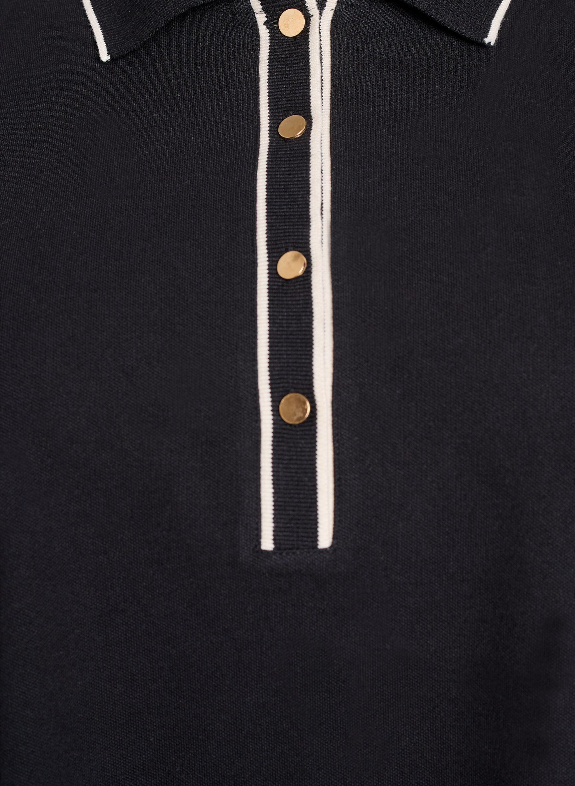 Zizzi Kort&aelig;rmet poloshirt, Sort, Packshot image number 2