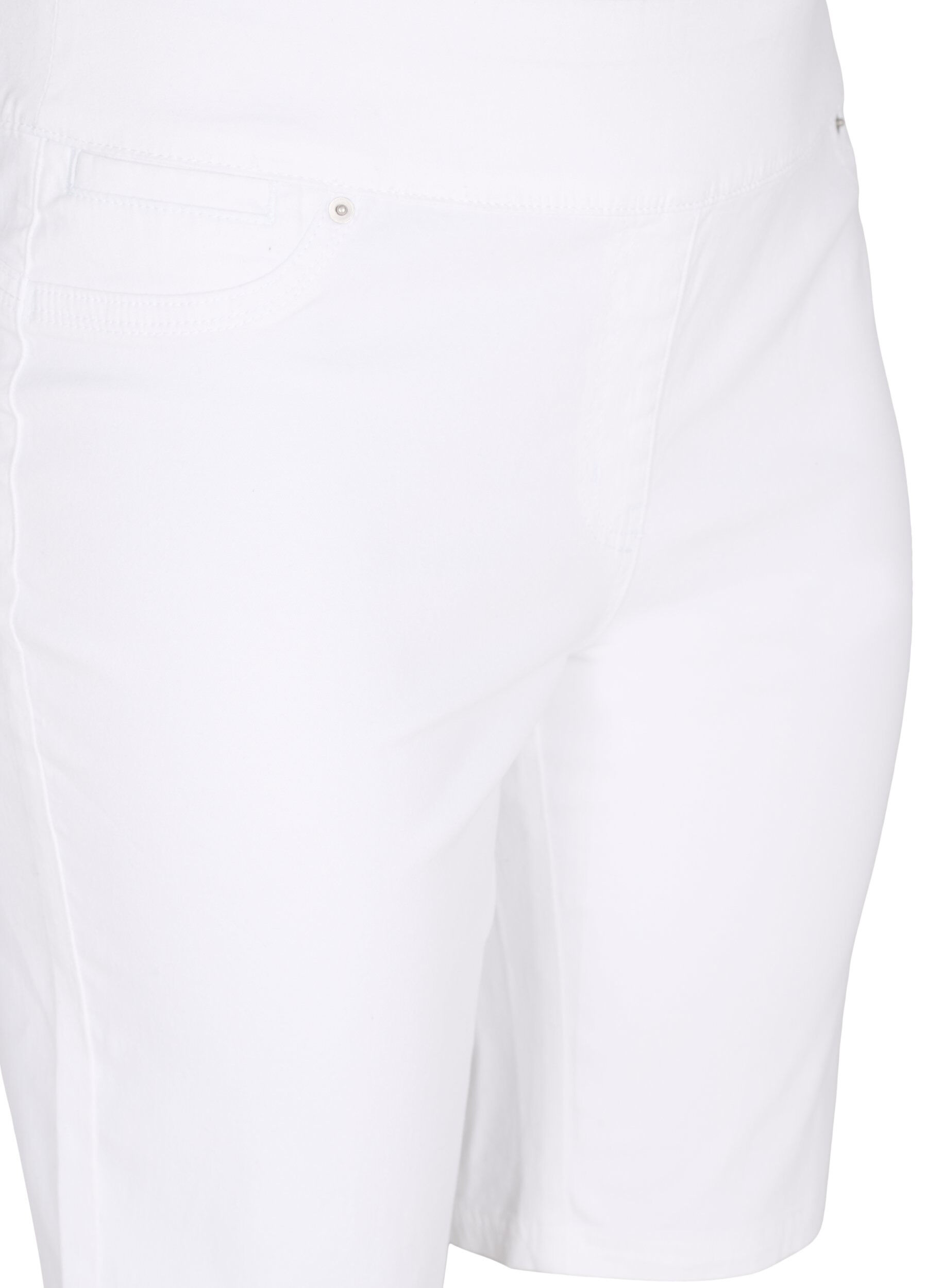 Zizzi T&aelig;tsiddende shorts med baglommer, White, Packshot image number 2