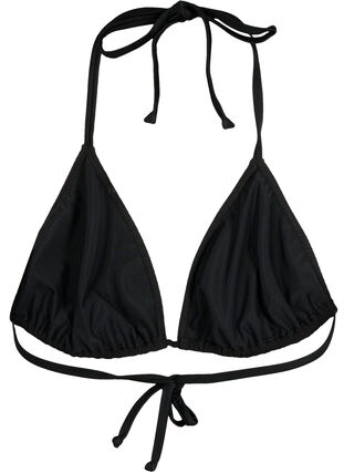 Trekants bikini bh med crepe struktur , Black, Packshot image number 1