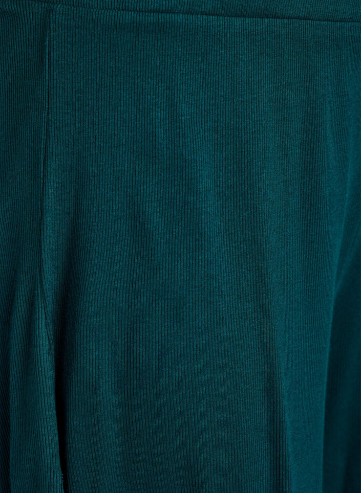L&oslash;se natshorts med ribstruktur og blondekant, Gr&oslash;n, Packshot image number 2