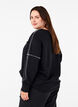 Sweatshirt med kontrastsyninger, Black, Model image number 1