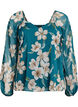 Chiffonbluse med blomster og lange ærmer , Grøn, Packshot image number 0