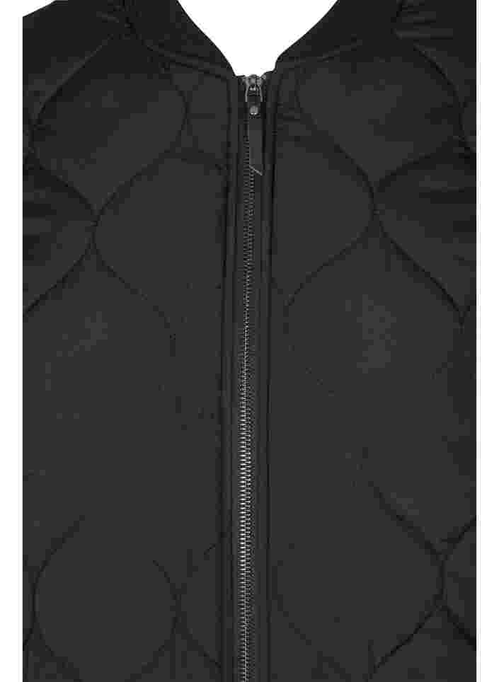 Quiltet termojakke med lynlås, Black, Packshot image number 2