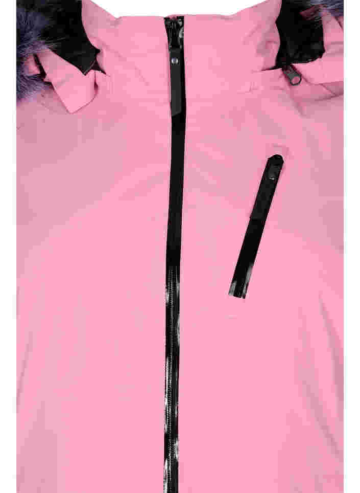 Skijakke med aftagelig hætte, Sea Pink Comb, Packshot image number 2