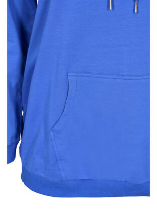 Sweatshirt med teksttryk og hætte, Dazzling Blue, Packshot image number 3