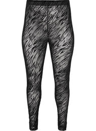Mønstrede mesh leggings, Black Tiger AOP