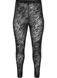 Mønstrede mesh leggings, Black Tiger AOP
