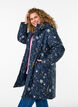 Vatteret vinterjakke med blomsterprint, Bl&aring;, Model image number 0