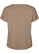 Stribet T-shirt i viskose med rund hals, Beige, Packshot image number 1
