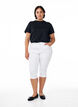 H&oslash;jtaljede Amy capri jeans med super slim fit, Hvid, Model image number 0