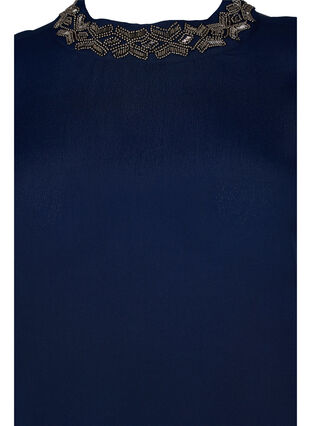 Langærmet viskosebluse med perler, Navy Blazer, Packshot image number 2